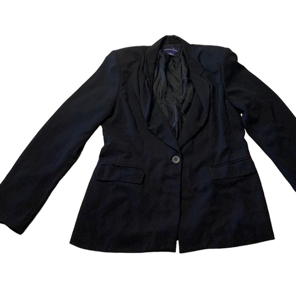 Charter Club | Navy Blue Blazer Shoulder Pad Single Button Career Professional - Picture 7 of 9